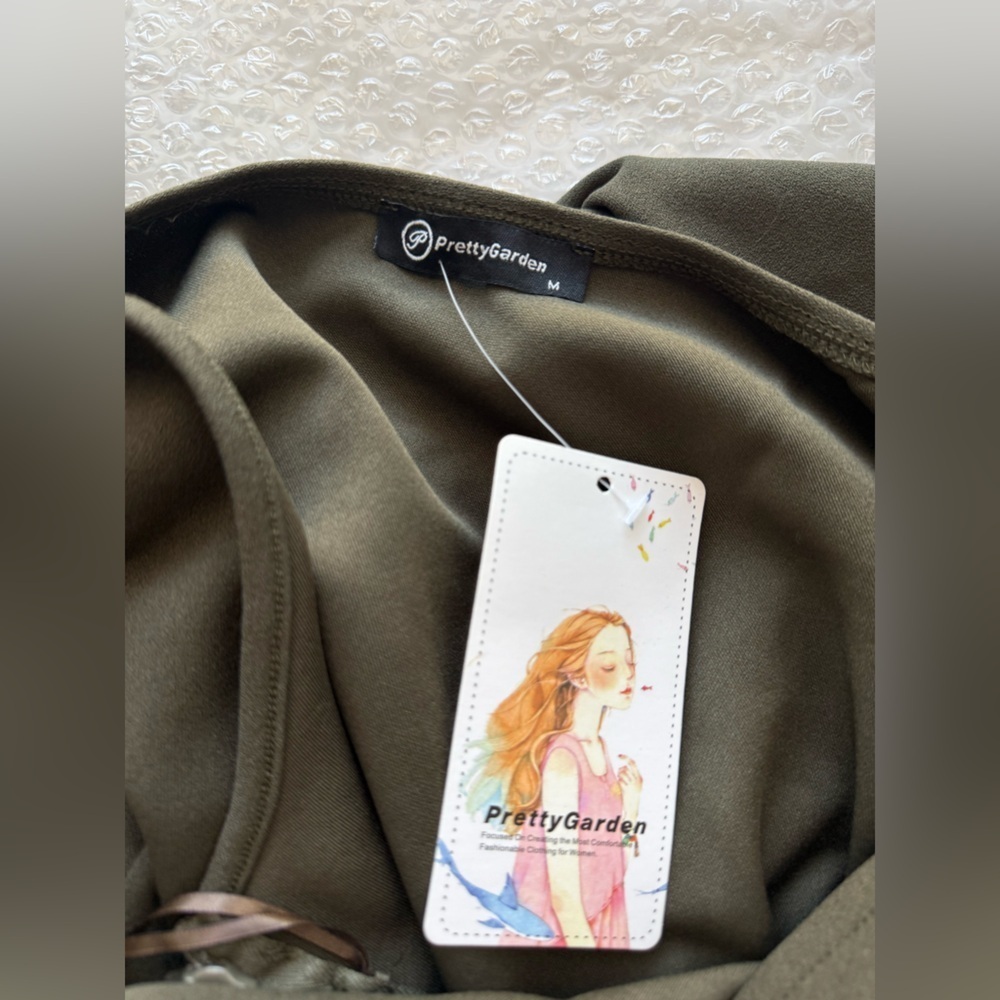 Pretty Garden Olive One-Shoulder Maxi Dress | Medium - Picture 7 of 9